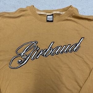 Marithe Francois Girbaud Shirt Mens XXL Camel Brown‎ Long Sleeve Script Logo MFG